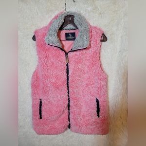Pink Fuzzy Vest - Womens